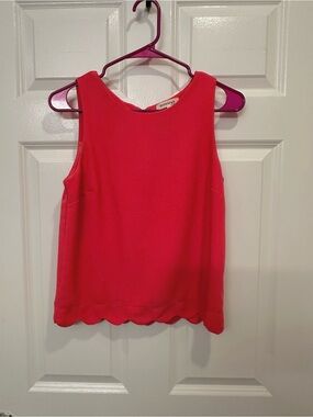 Monteau Sleeveless Scallop Hem Tank - Coral